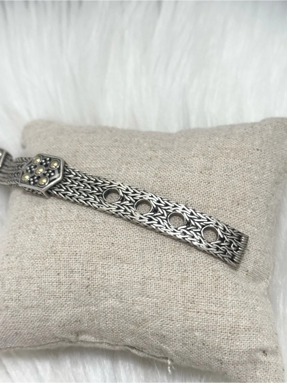 John Hardy 925 18K Gold Dot Jaisalmer Watchband Belt Bracelet